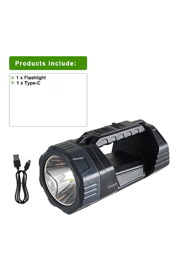 Hand lantern 10000000LM Spotlight Rechargeable Solar/USB Charging High Power LED Flashlight Tactical