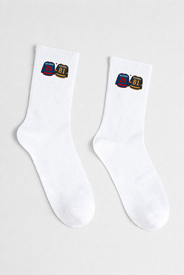 Ilya Rozanov Shane Hollander Heated Rivalry White Cotton Tennis College Socks