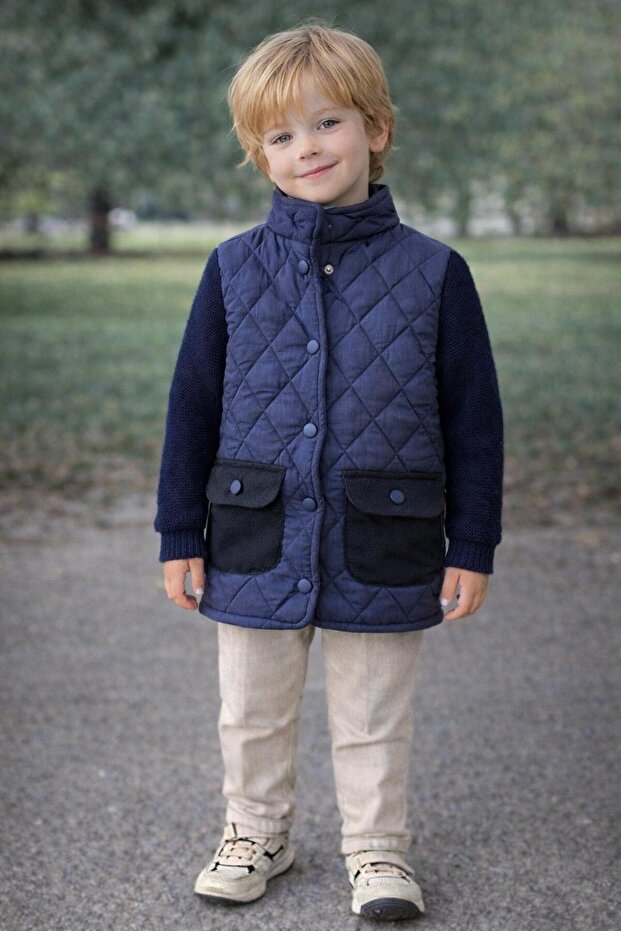 Boy's Quilted Blazer Jacket