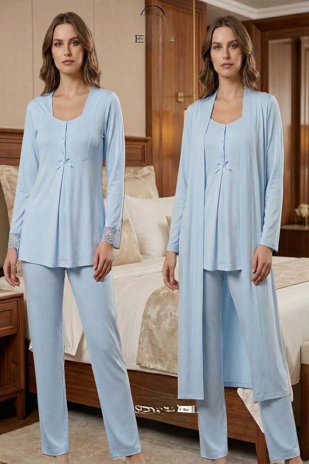 Effortt Women's Maternity Pajama Set and Robe Set 9048