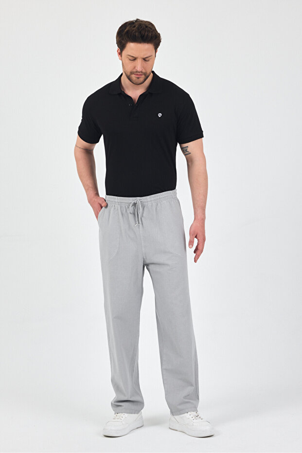 Men's Relaxed Fit Linen Pants Elastic Waist Summer Pajama Pants 5 Colors