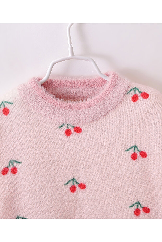 Pullover with Cherry Design - Pink - 3
