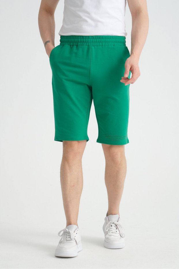 Men's Shorts with Print Detail for Daily Use Drawstring Waist Regular Fit