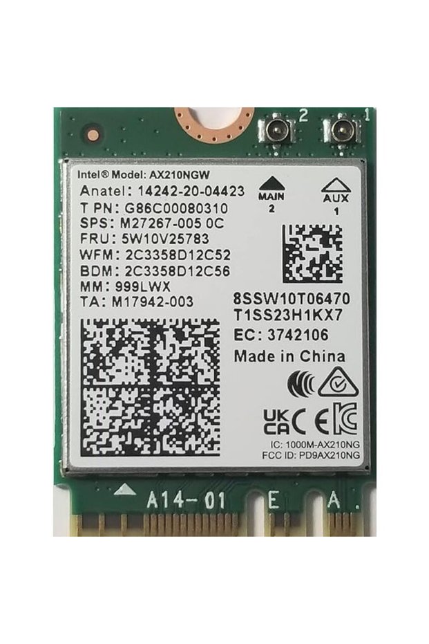 Adaptor Wi-Fi 6E AX210, WLAN + Bluetooth 5.2 - M.2/A-E-Key