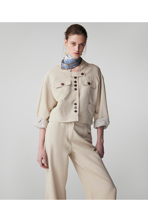 Kontrast düğmeli ceket - 2