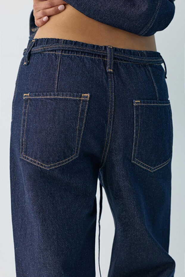 Bağcıklı baggy jean - 5
