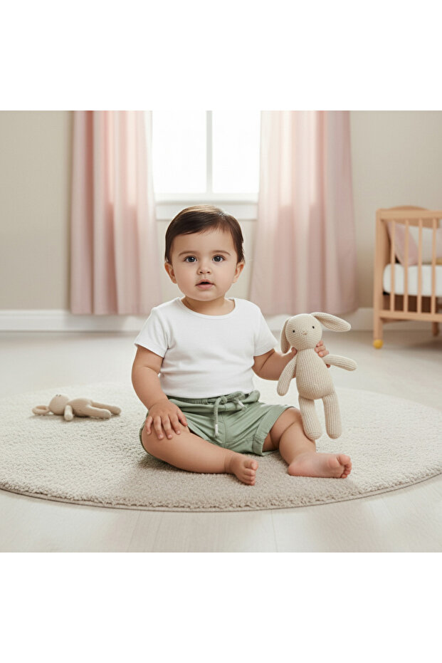 Solid Shorts with Drawstring Closure and Pockets - 1