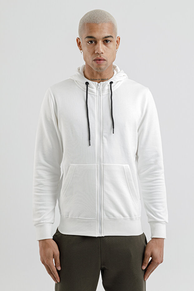Sportswear Men's Hooded and Full-Zip Sweatshirt Ecru