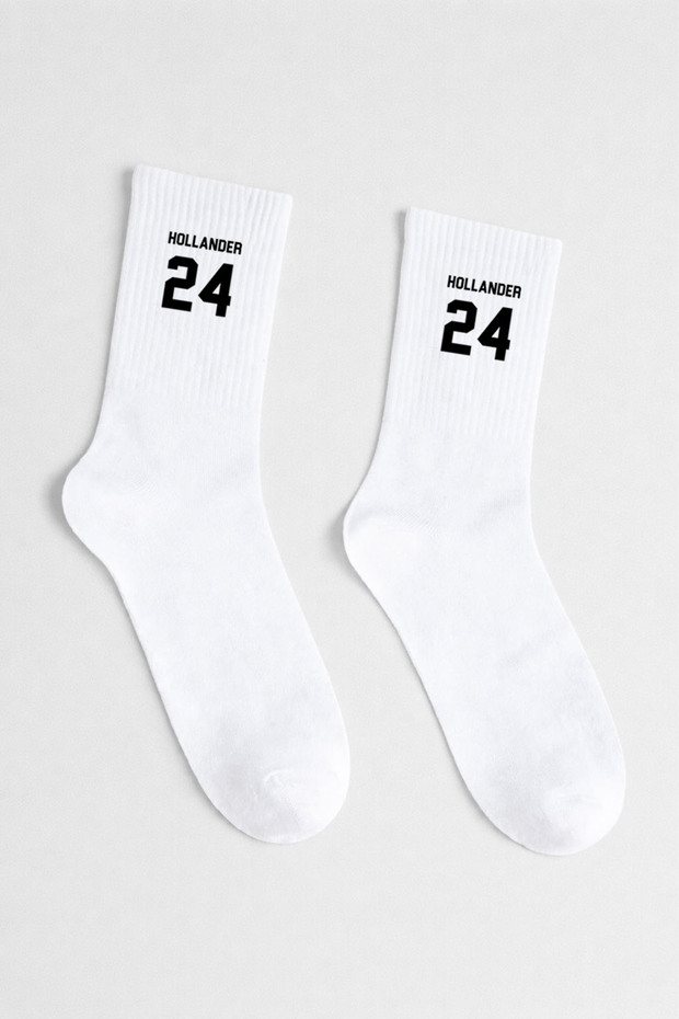 Shane Hollander 24 Heated Rivalry White Cotton Tennis College Socks