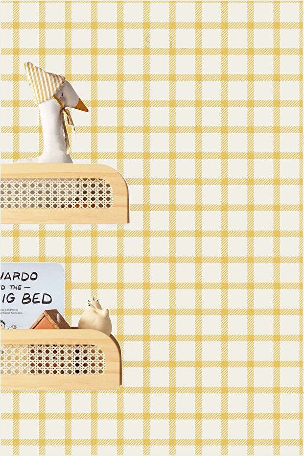 Thin Gingham Striped Checkered Patterned Wall Sticker - 2