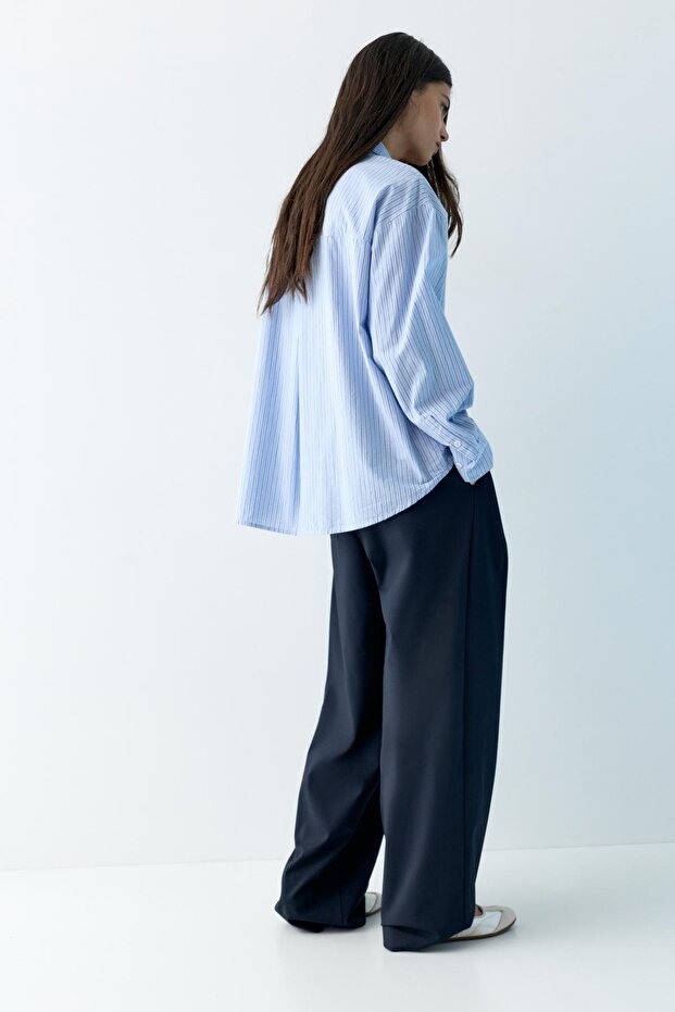 Kravatlı poplin gömlek - 5