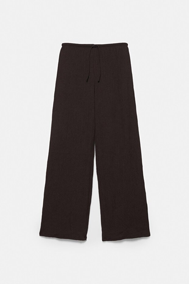 Bambula geniş paça pantolon - 7