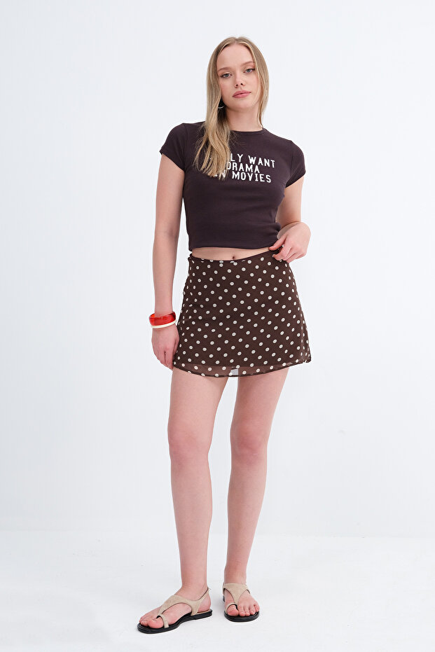 Puantiyeli Mini Etek E17588 - 1