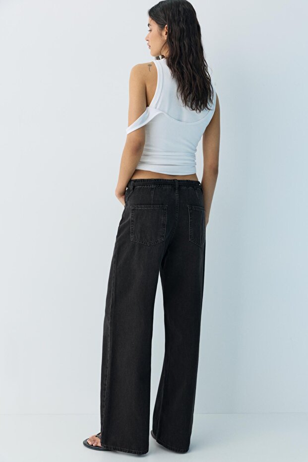 Bağcıklı baggy jean - 3