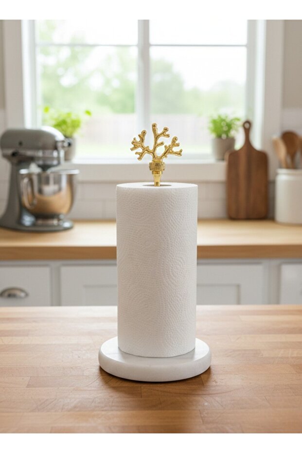 Natural Marble Gold Coral 14 cm Paper Towel Holder