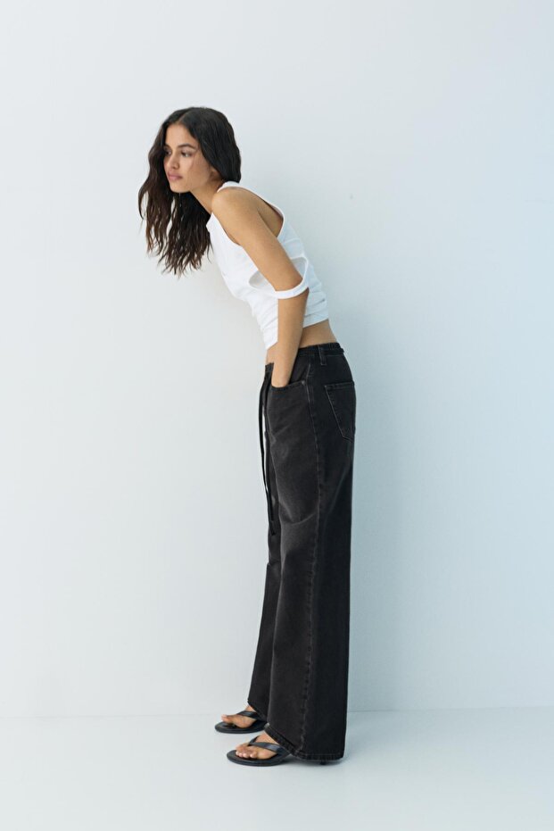 Bağcıklı baggy jean - 1