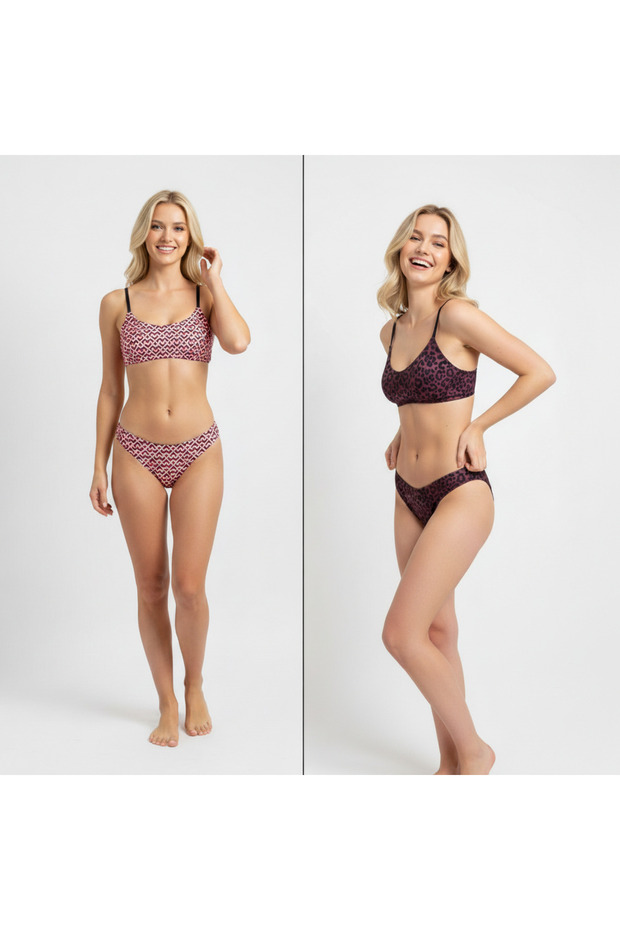 Women's Wire Free Unwired Scoop Bra and Slip Panty 2 Piece Set Bb2280