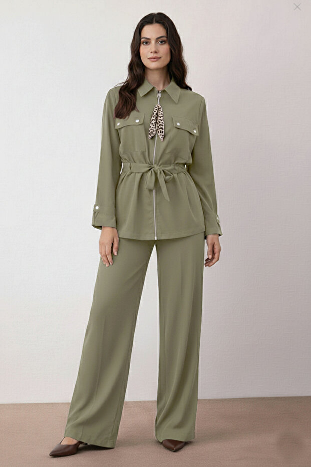 Scarf Double Set N7203 Khaki