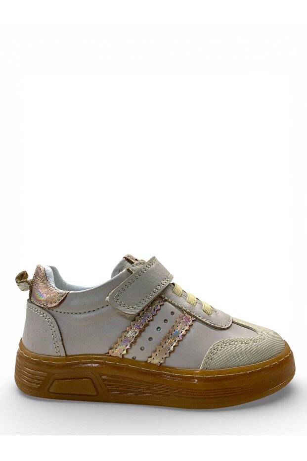 271 Orthopedic 100% Genuine Leather Girls' Preschool Cream Sneaker