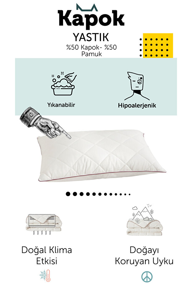 Kapok Washable Baby Pillow with Cover 35X50 cm