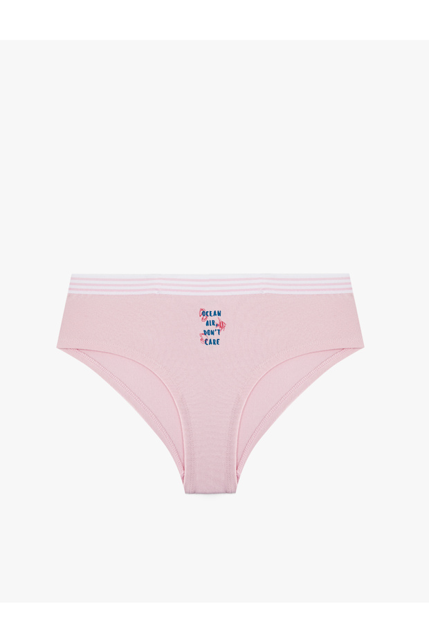 High Waist Line Detailed Comfortable Fit Cotton Printed Hipster Panties