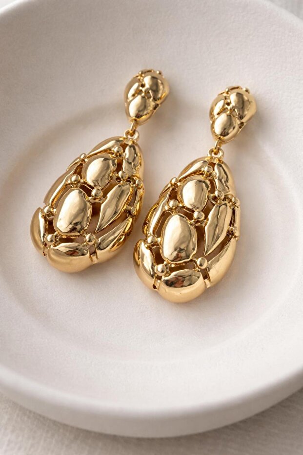 حلق متدلي ذهبي - 2