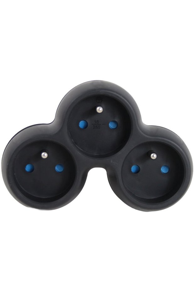 ELEC. SOCKET SPLITTER 3 SOCKET BLACK