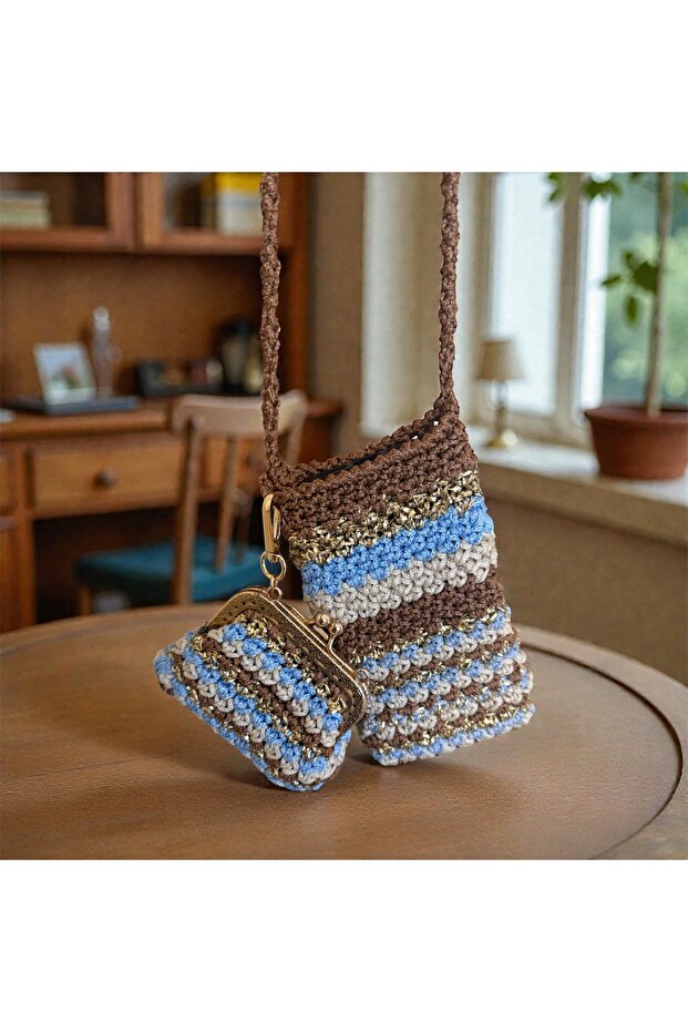 Klipsli Burslu Çanta Charmı , Mini Cüzdan - 3