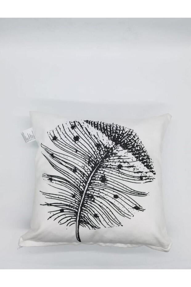 نمط غير ملون مطبوع مملوء من الداخل K وسادة 45x45 - أسود