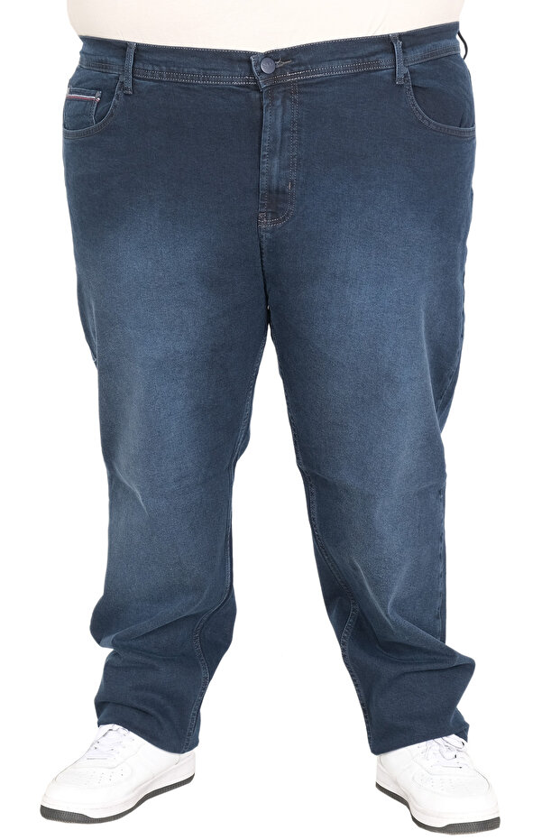 بنطلون رجالي كبير الحجم من مود XL بخمسة جيوب 25930 BLUEBLACK