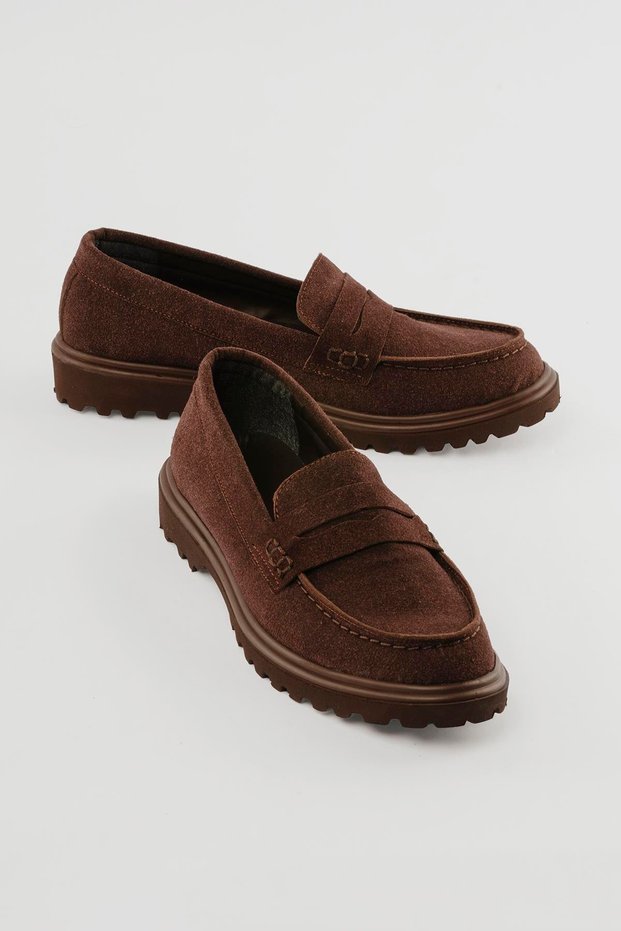 Women's Suede Loafer Casual Shoes Nerra Brown