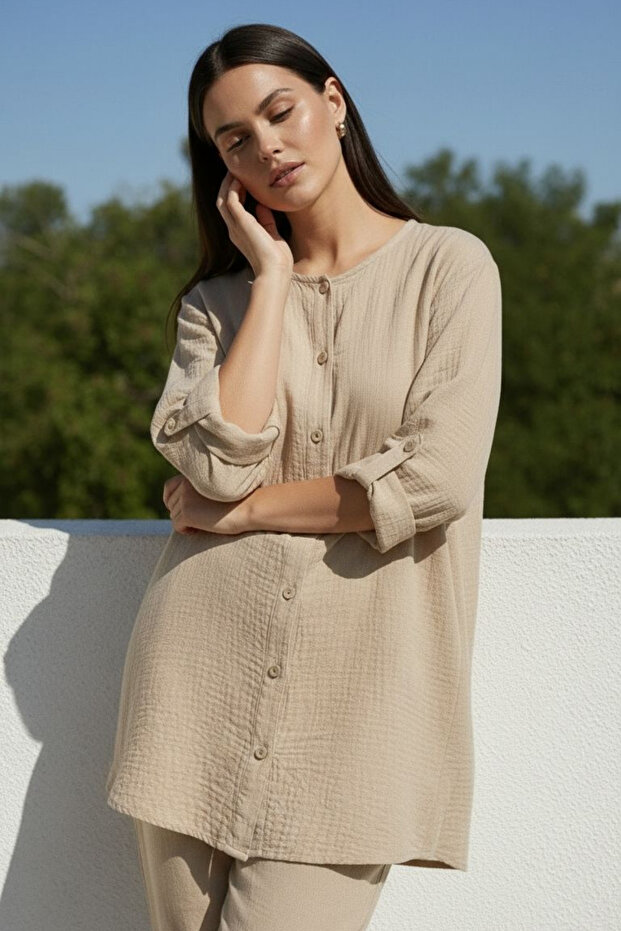 BEJ MÜSLİN TUNİK - 2