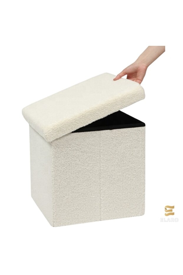 Square Folding Stool with Storage Space - 1