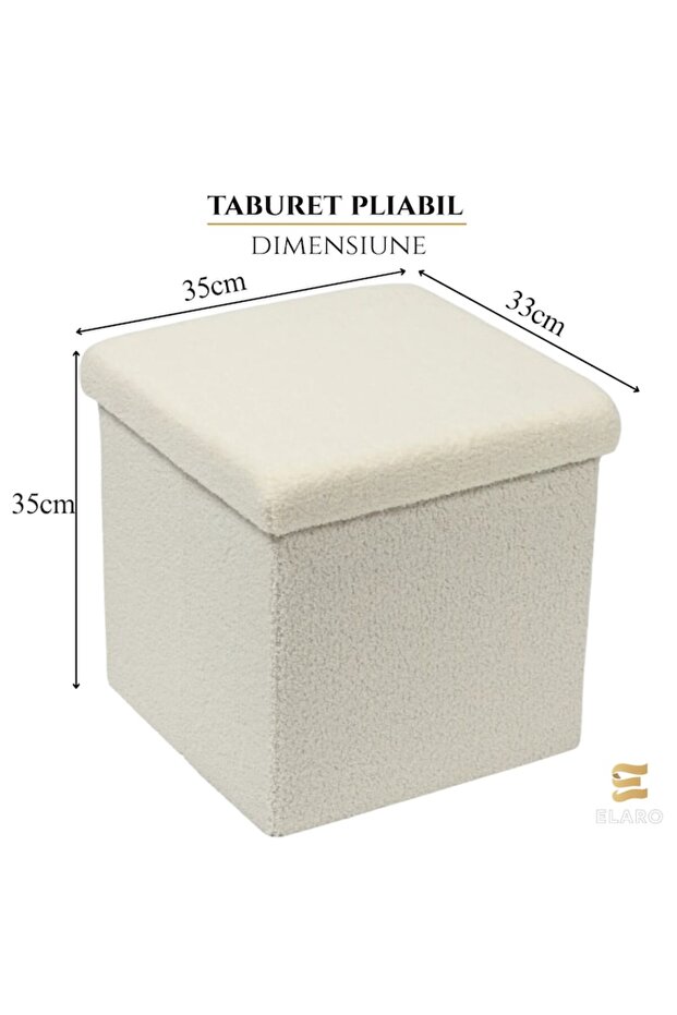 Square Folding Stool with Storage Space - 2