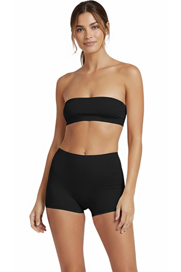 Luxury Lycra Micro Modal Women's Black Boxer Ozten-251