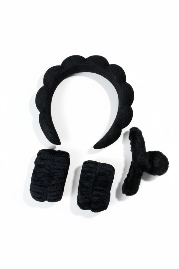 Women's Makeup Crown Buckle Buckle Water Absorbent Towel Wristband Set of 3