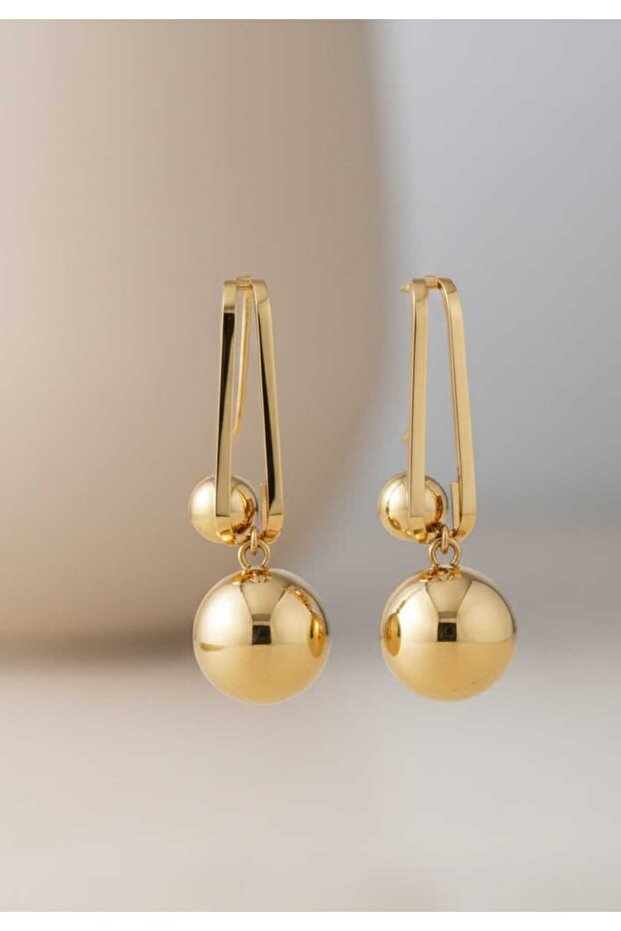 Modern Gold Küpe - 1