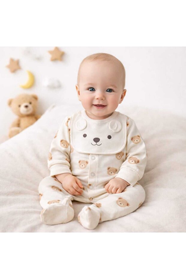 Newborn Baby Overall+Bib Set 100% Cotton