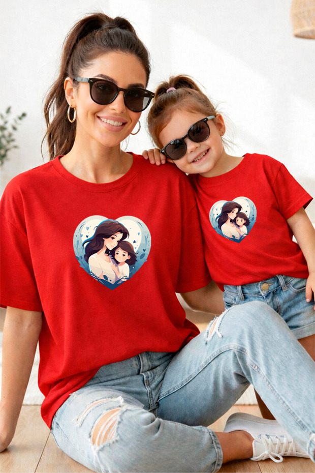 Mother Daughter 100% Cotton T-Shirt Mama Mini Mother Daughter Single Price