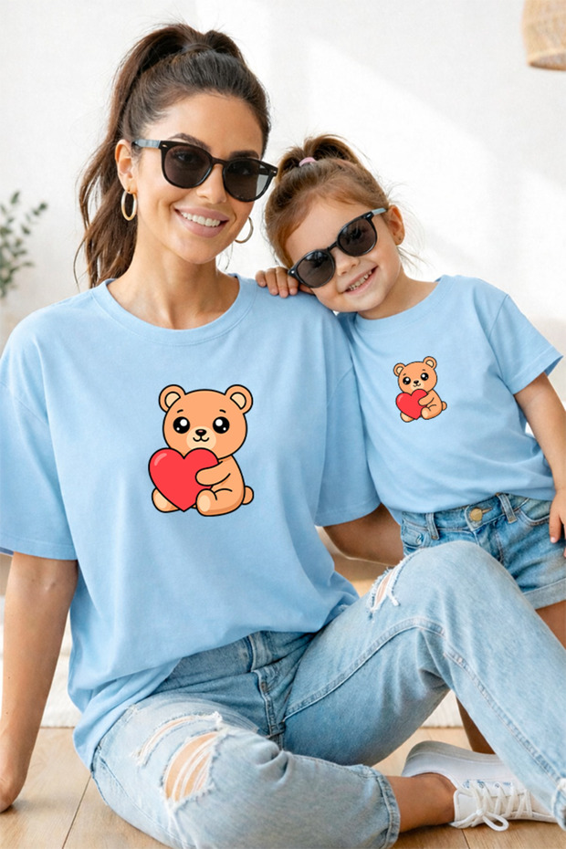 Mother Daughter 100% Cotton T-Shirt Mama Mini Mother Daughter Single Price