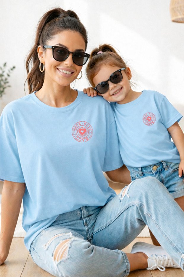 Mother Daughter 100% Cotton T-Shirt Mama Mini Mother Daughter Single Price