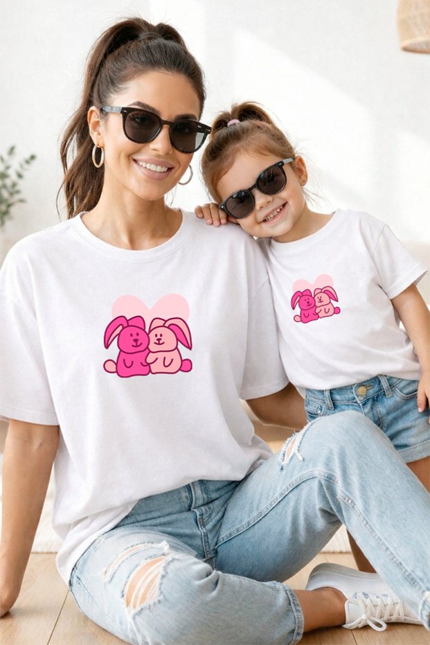 Mother Daughter 100% Cotton T-Shirt Mama Mini Mother Daughter Single Price