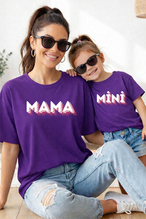 Mother Daughter 100% Cotton T-Shirt Mama Mini Mother Daughter Single Price