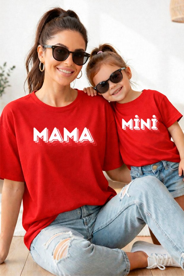 Mother Daughter 100% Cotton T-Shirt Mama Mini Mother Daughter Single Price