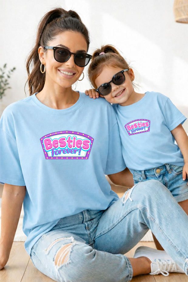 Mother Daughter 100% Cotton T-Shirt Mama Mini Mother Daughter Single Price