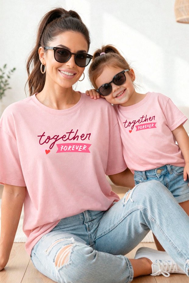 Mother Daughter 100% Cotton T-Shirt Mama Mini Mother Daughter Single Price