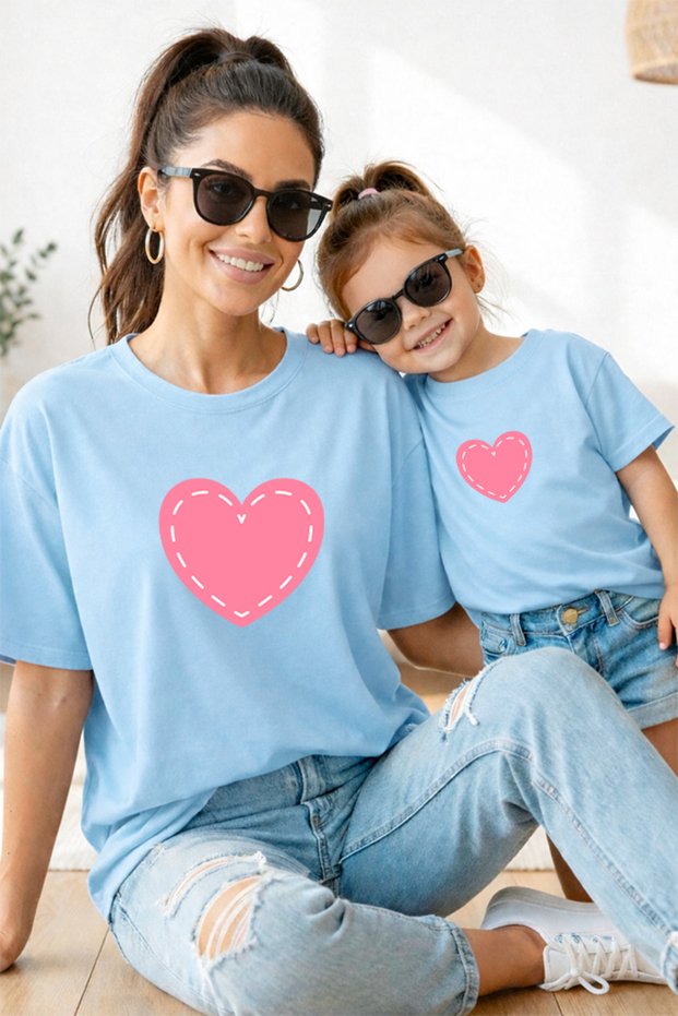 Mother Daughter 100% Cotton T-Shirt Mama Mini Mother Daughter Single Price
