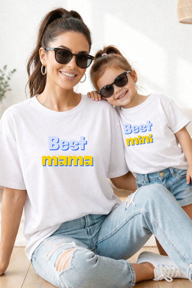 Mother Daughter 100% Cotton T-Shirt Mama Mini Mother Daughter Single Price