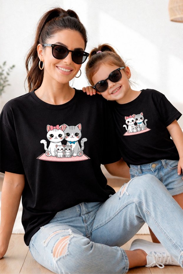 Mother Daughter 100% Cotton T-Shirt Mama Mini Mother Daughter Single Price