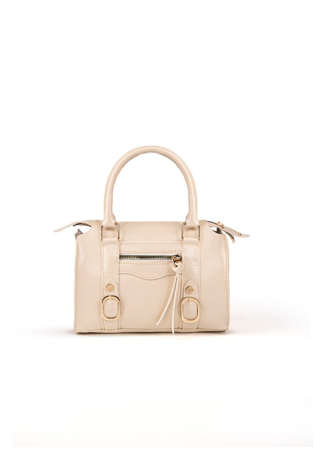 Women's Vintage Buckle Detailed Zippered Daily Handbag Shoulder and Crossbody Bag